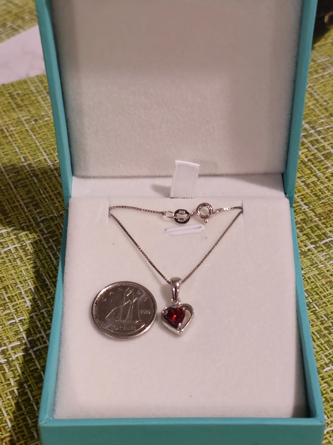 Garnet Sterling Silver Heart Pendant Necklace - photo 3