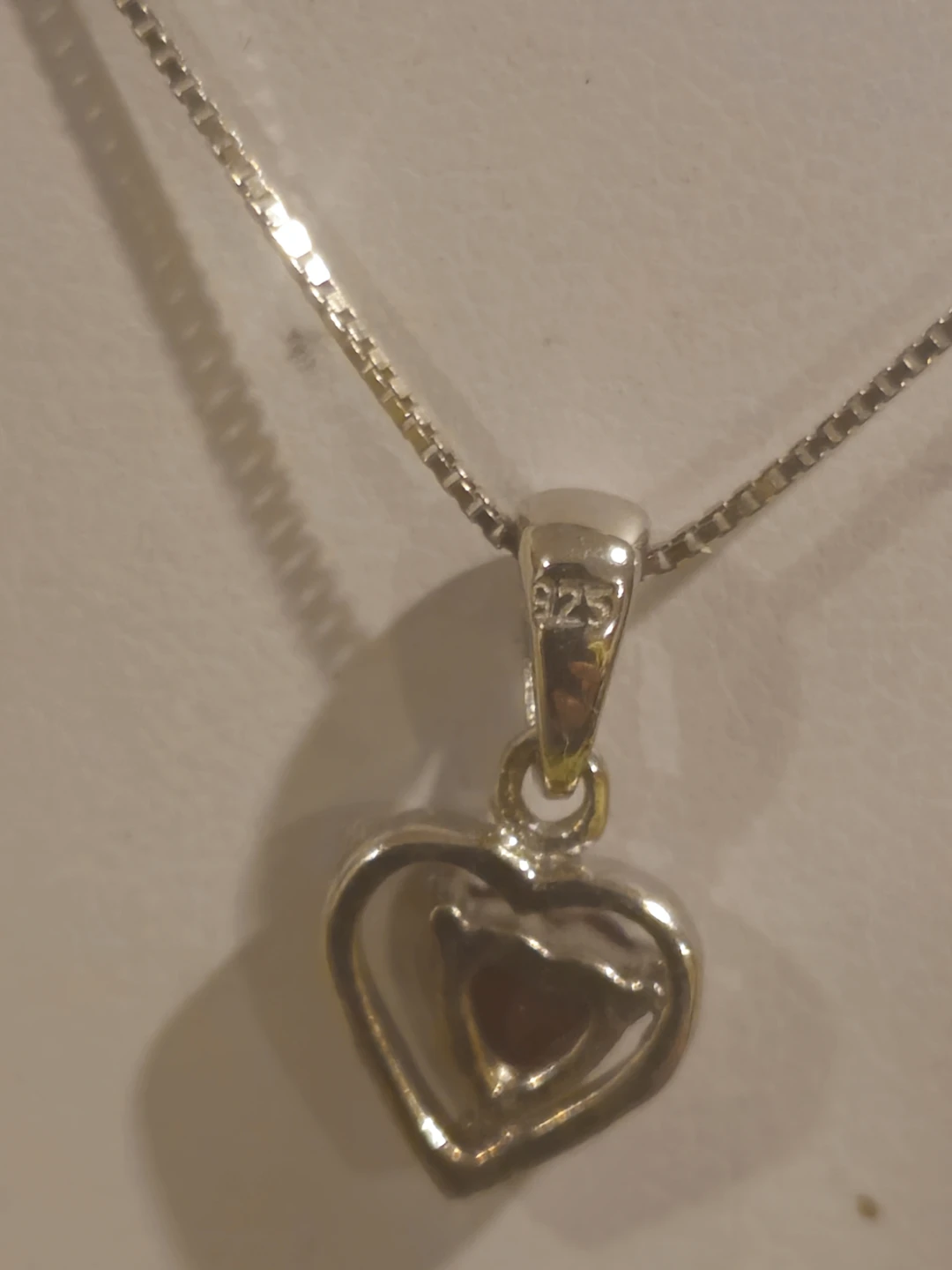 Garnet Sterling Silver Heart Pendant Necklace - photo 4