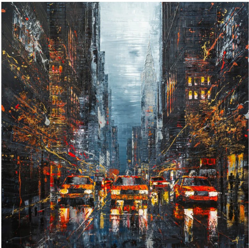 Abstract Cityscape Canvas Wall Art - photo 3