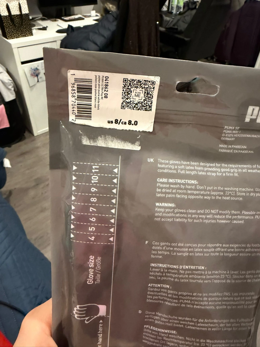 New Puma Football Goalkeeper Gloves Size 8 - photo 2