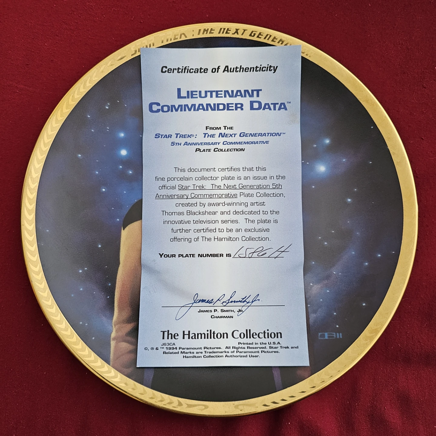 The Hamilton Collection Star Trek Lt. Commander Data Plate - photo 5