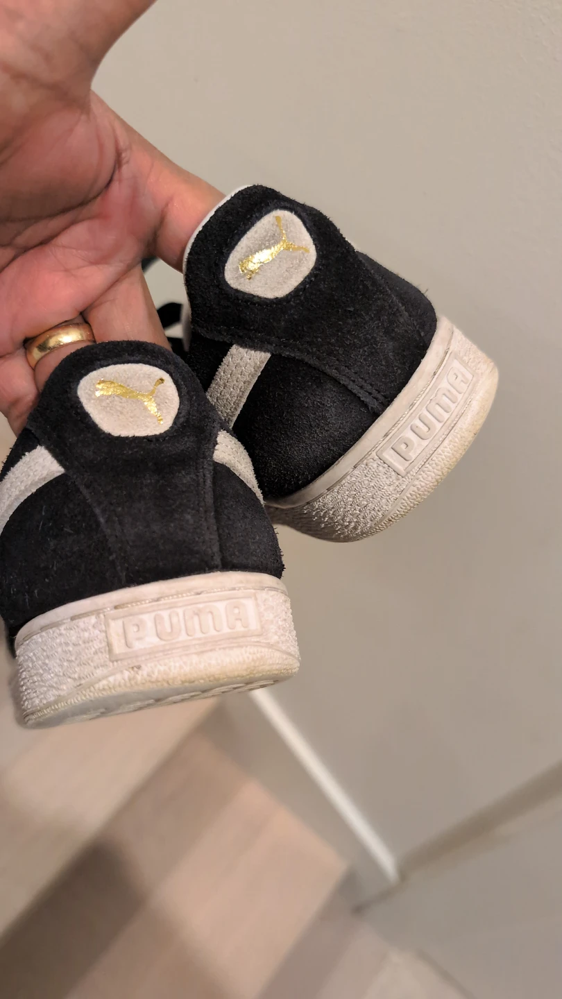 Puma Suede Black & White Shoes - Size 10 - photo 4