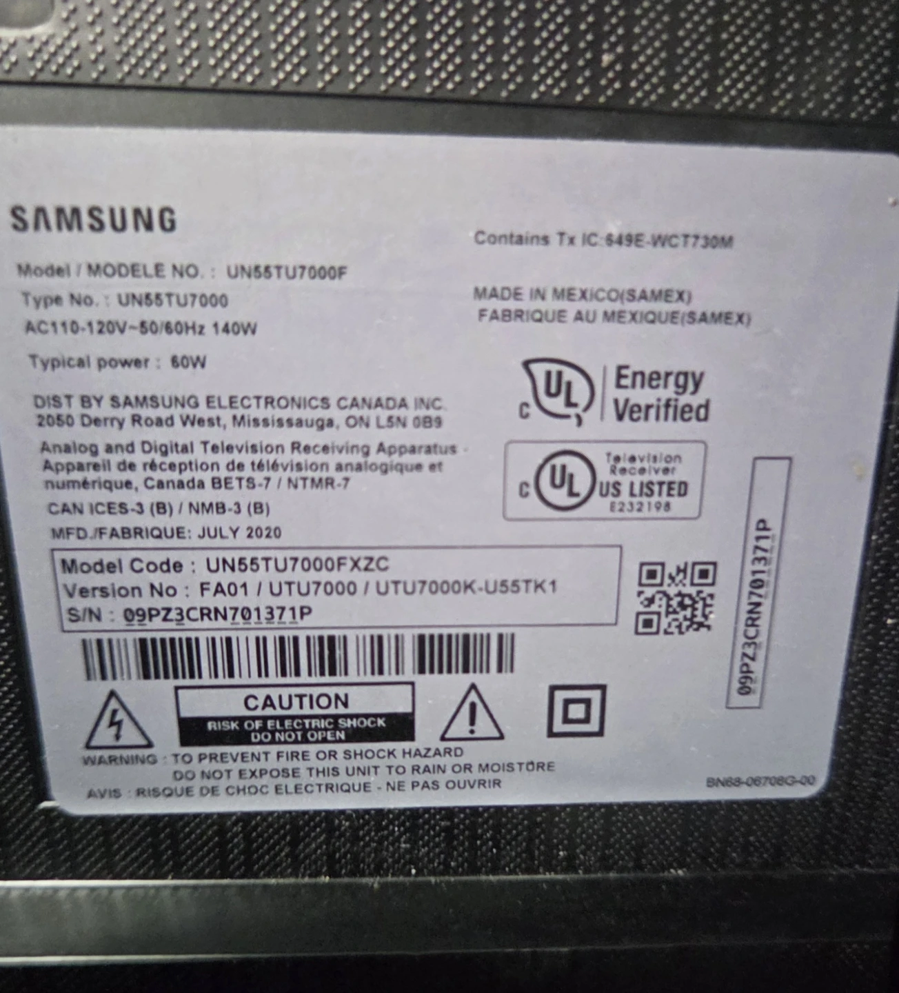 Samsung UN55TU7000 50" 4K UHD Smart TV - photo 3