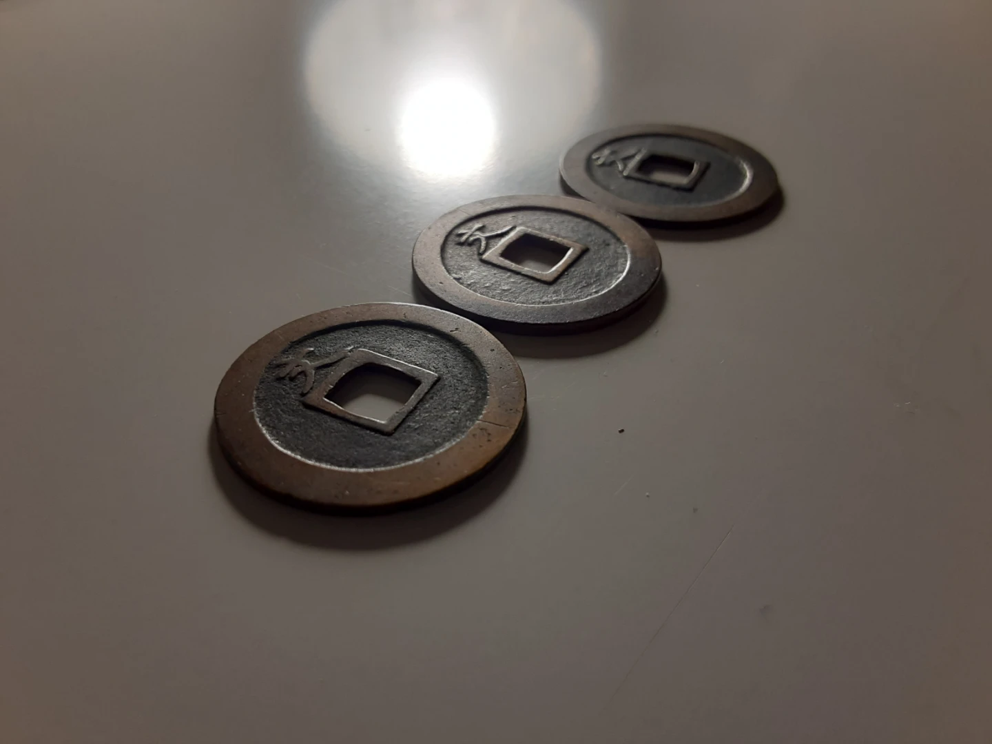 (-) Kanei Tsuho Coin (x3) - Edo Period (1626 - 1868) (-) - photo 2