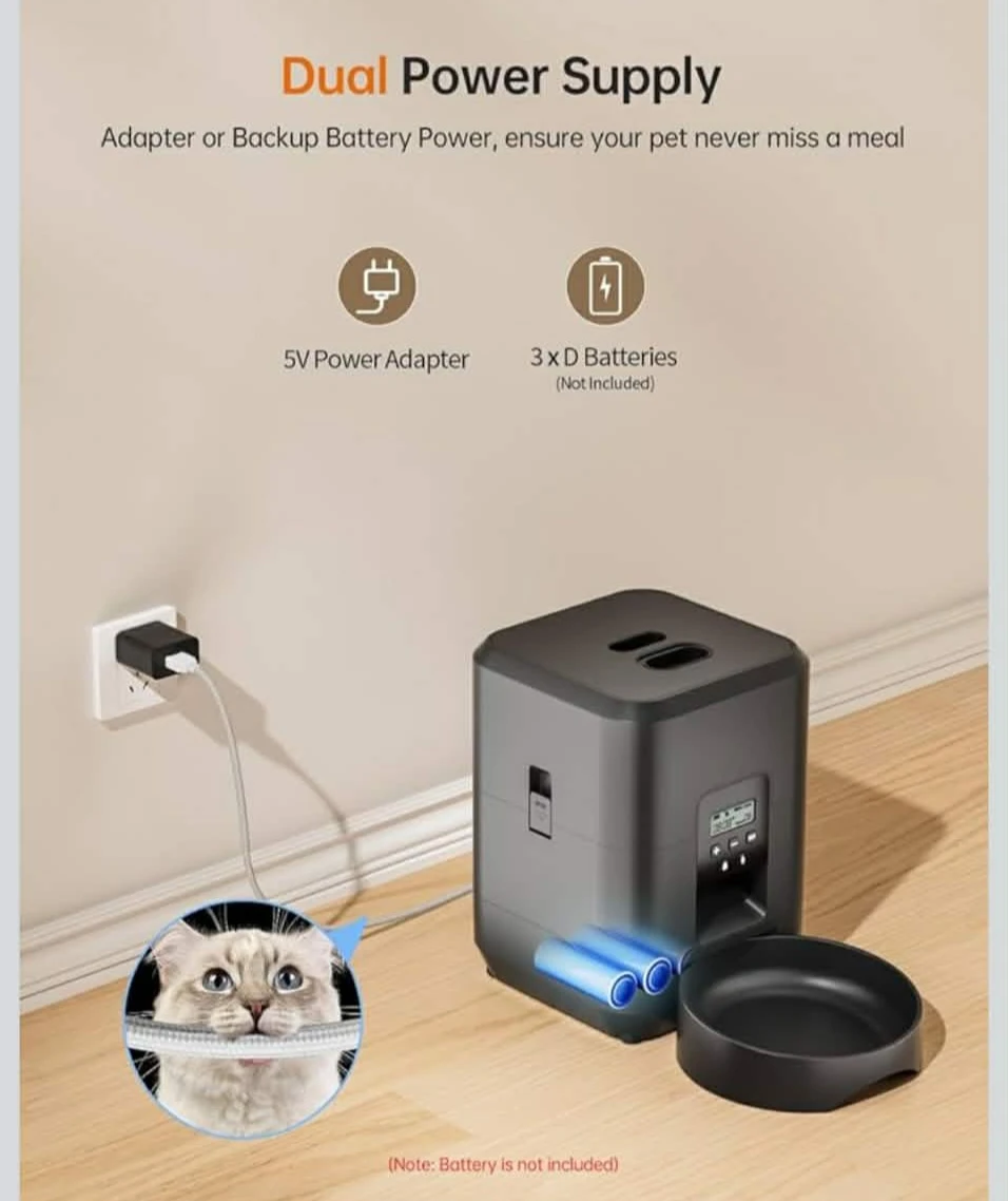 Automatic Cat Feeder, Timed Cat Food Dispenser with ... - photo 3