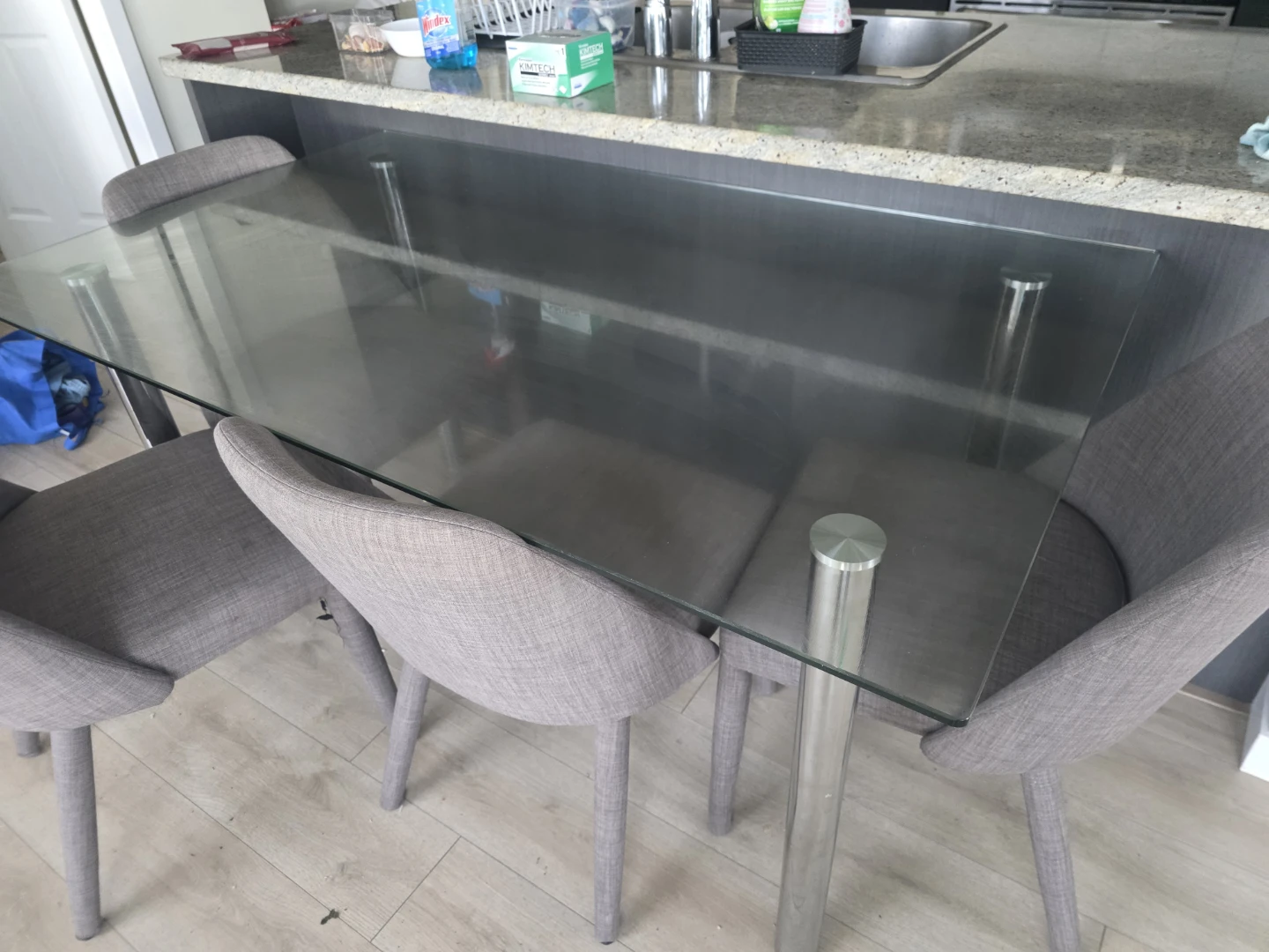 Glass Top Dining Table with 4 Chairs"🧡" - photo 2