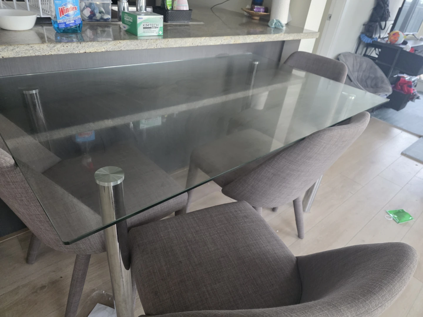 Glass Top Dining Table with 4 Chairs"🧡" - photo 3