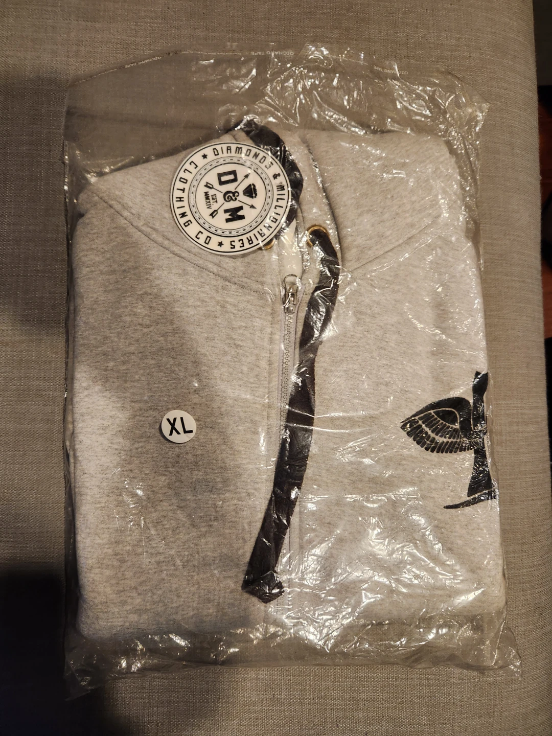 D&M Clothing Co. Grey Zip-Up Hoodie - XL