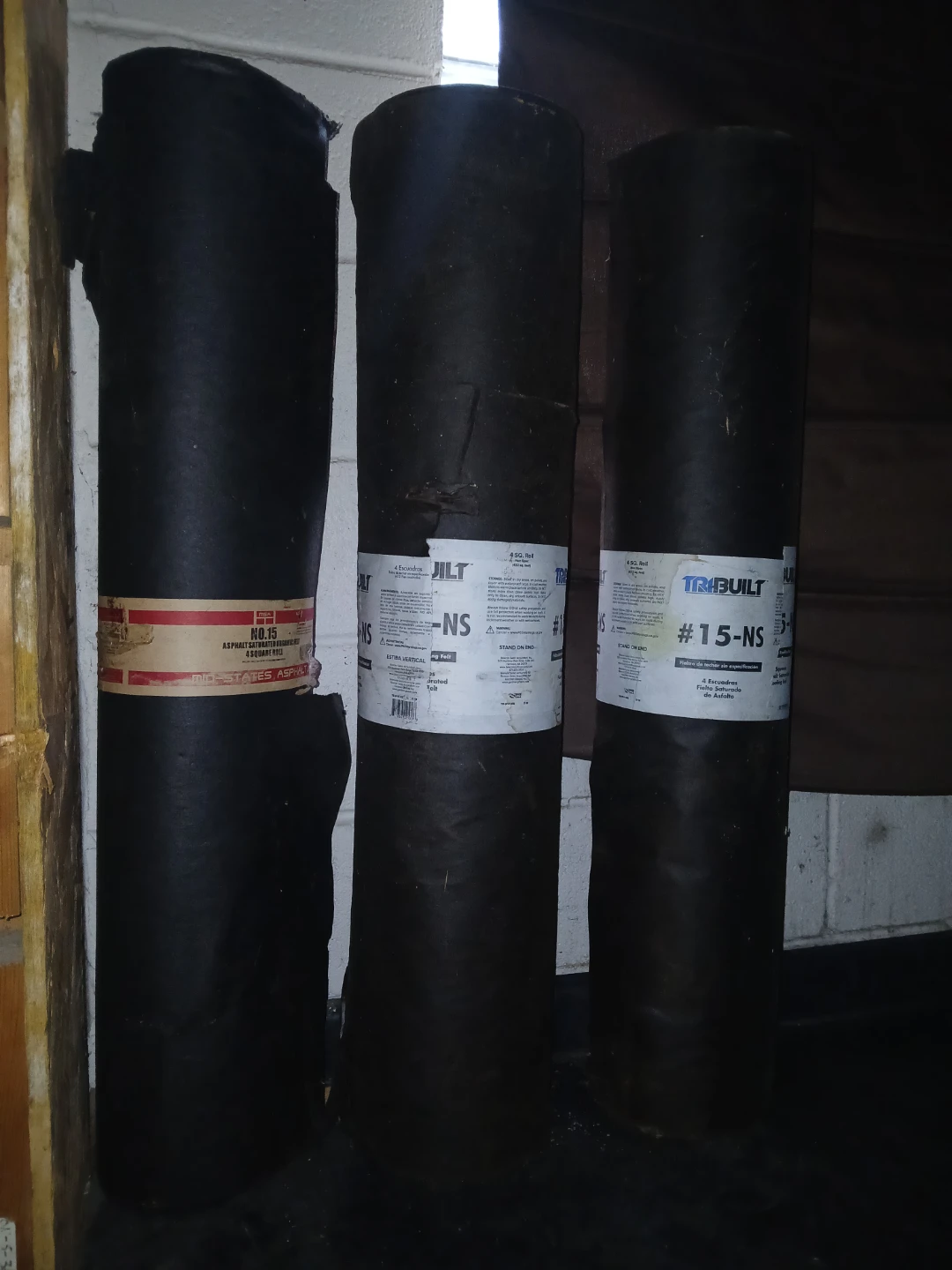 3 rols of felp paper and 1.5 ice and water shil