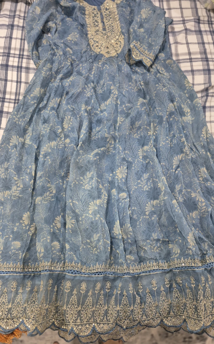Blue Embroidered Kurti Set - photo 2