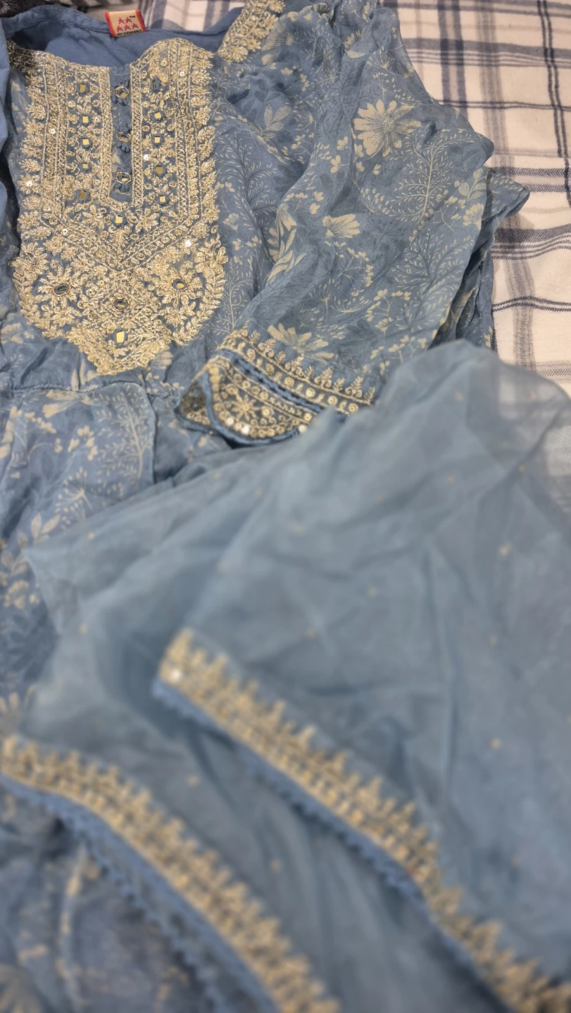 Blue Embroidered Kurti Set - photo 3