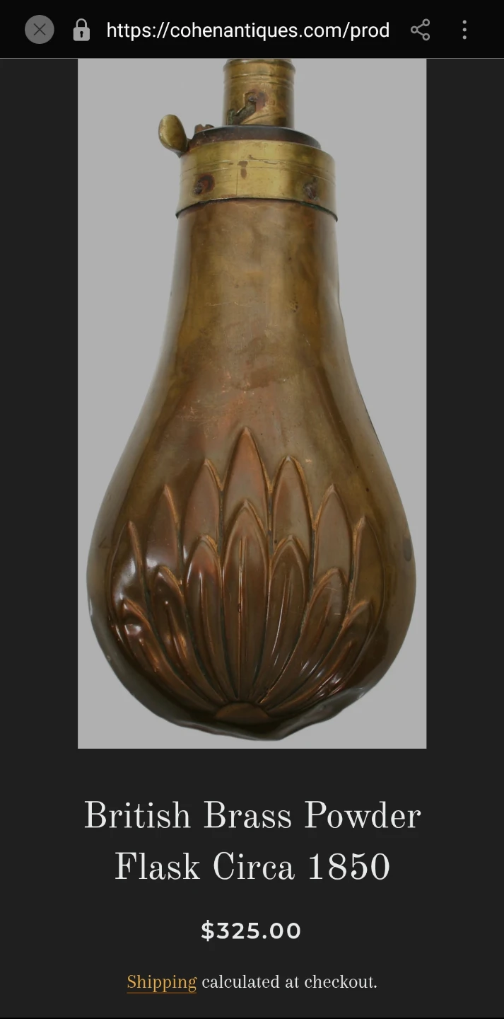 Vintage British Brass Powder Flask - Circa 1850 - photo 5
