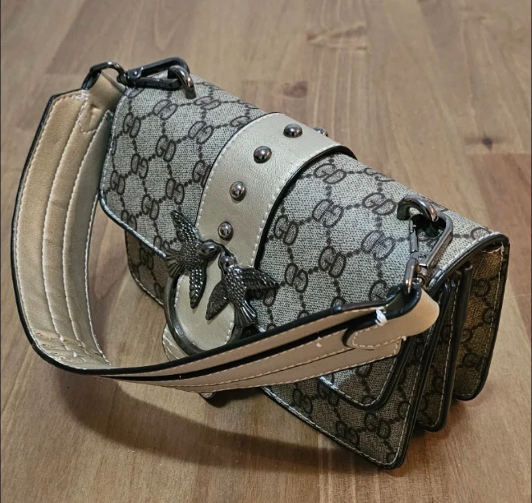 Beige Patterned Shoulder Bag - photo 3