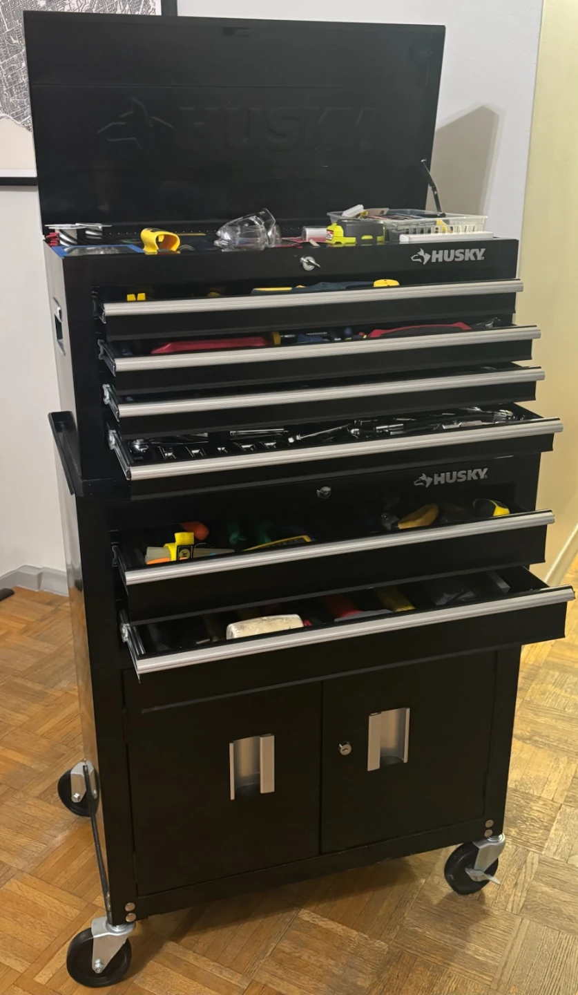 Husky Black Tool Chest with Drawers and Cabinet
