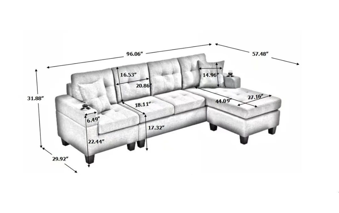 Brand new sealed boxes ,Grey Sectional Sofa with Chaise Lounge 🥕 - photo 2