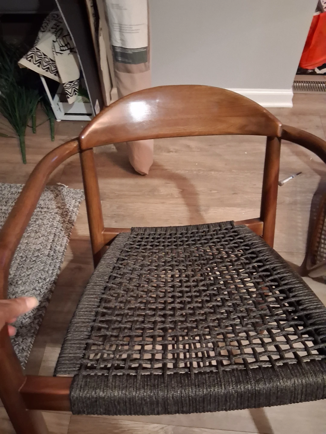 Wooden Chair with Woven Seat - photo 5