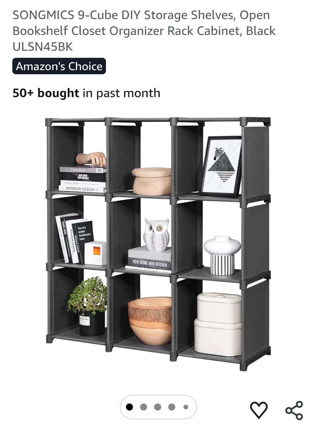 9-Cube DIY Storage Shelves, Black