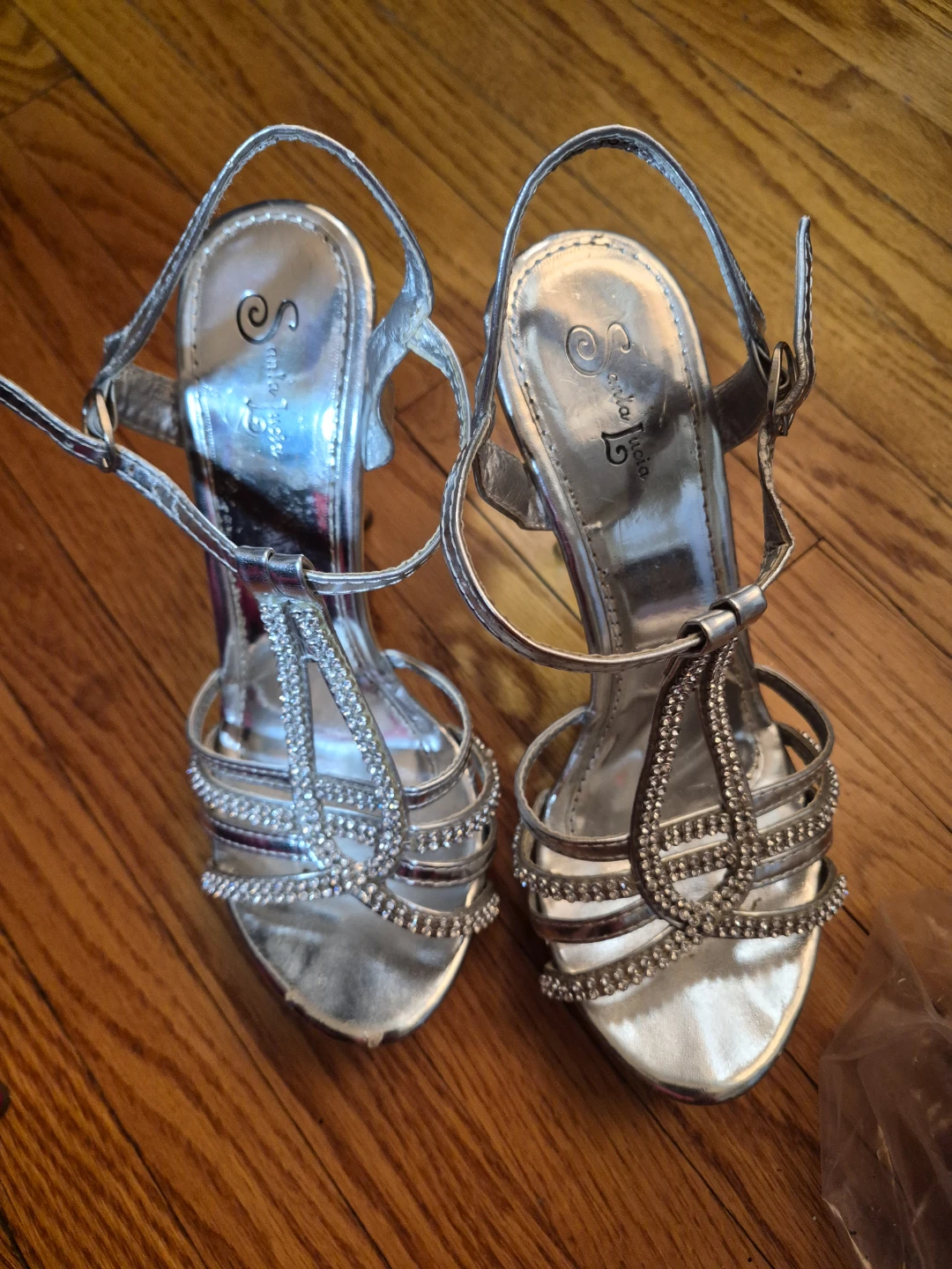 Silver Santa Lucia Heels, Size 39