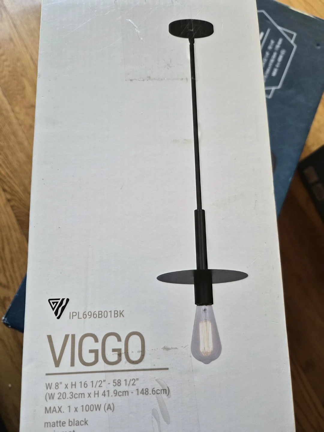 Viggo IPL696B01BK Matte Black Pendant Light - photo 2