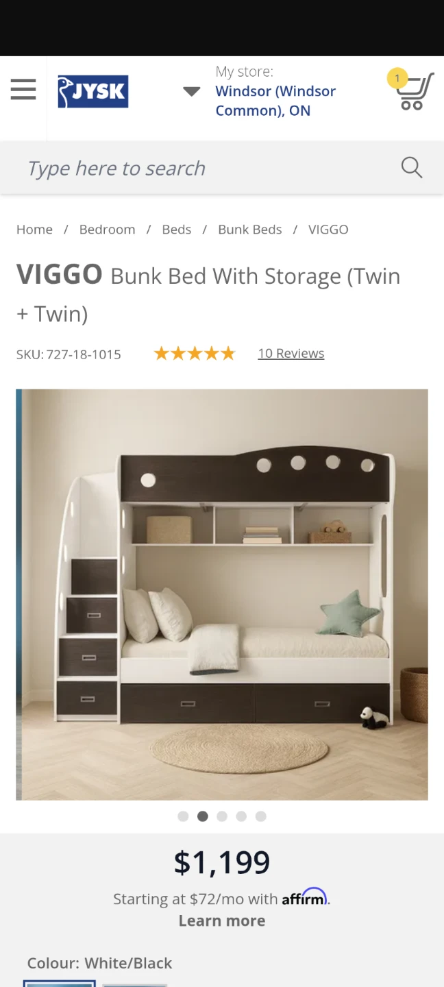 VIGGO Bunk Bed With Storage (Twin + Twin)