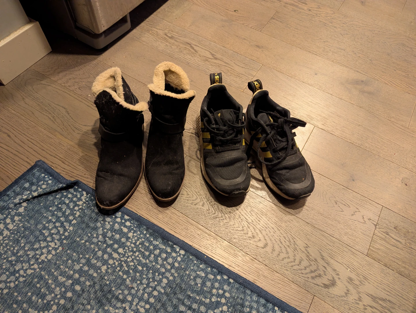 black fur-lined boots
