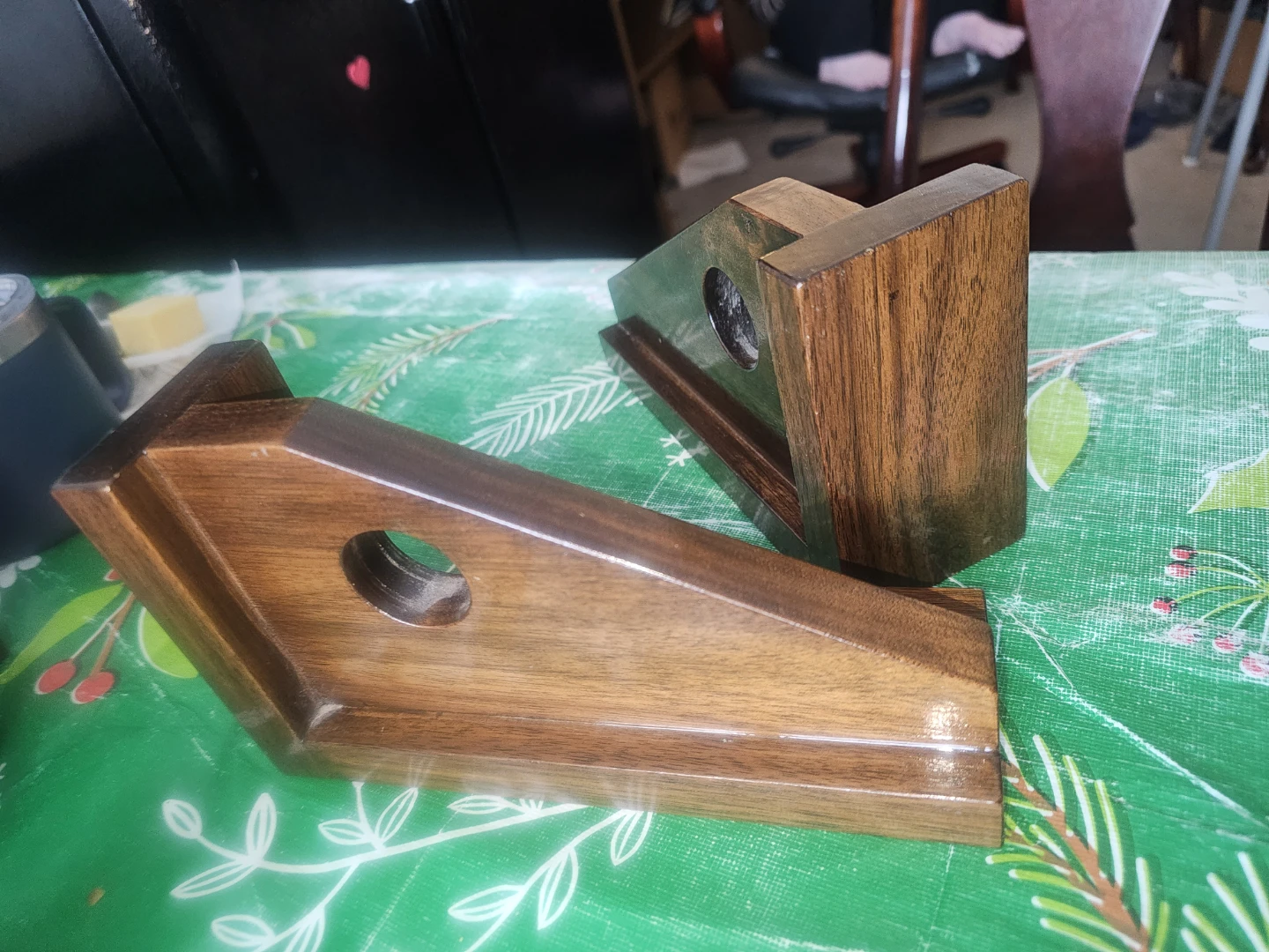 Real Walnut Curtain Rod Supports - photo 3