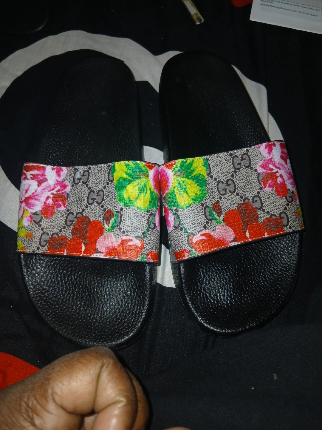 Gucci Floral Slides - Size 39