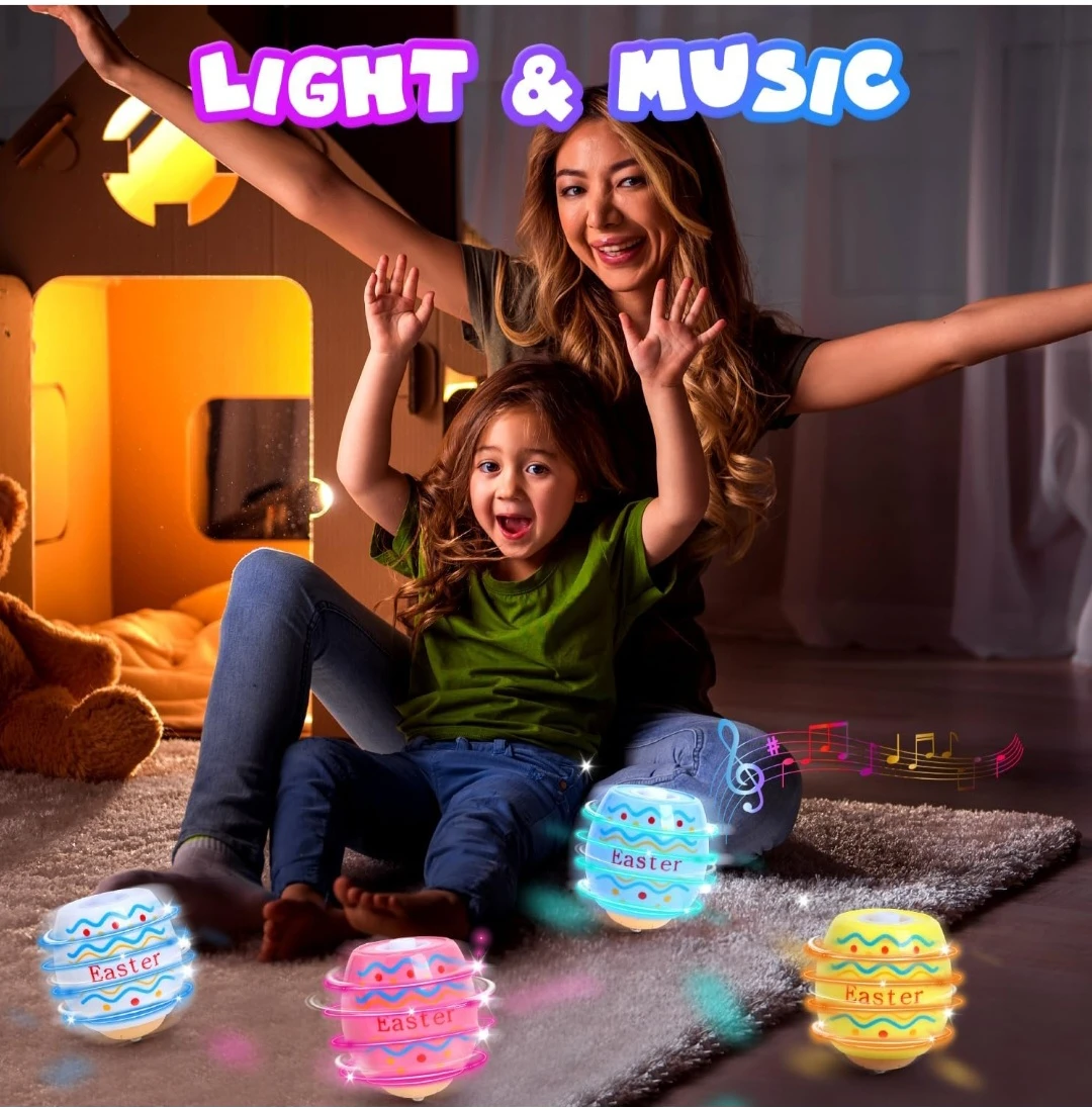 Light Up Musical Easter Egg Spinners - Set of 4 - photo 3