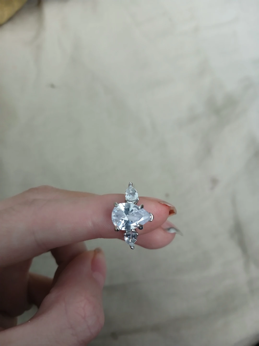 925 Silver And 3 Gem Moissanite Ring