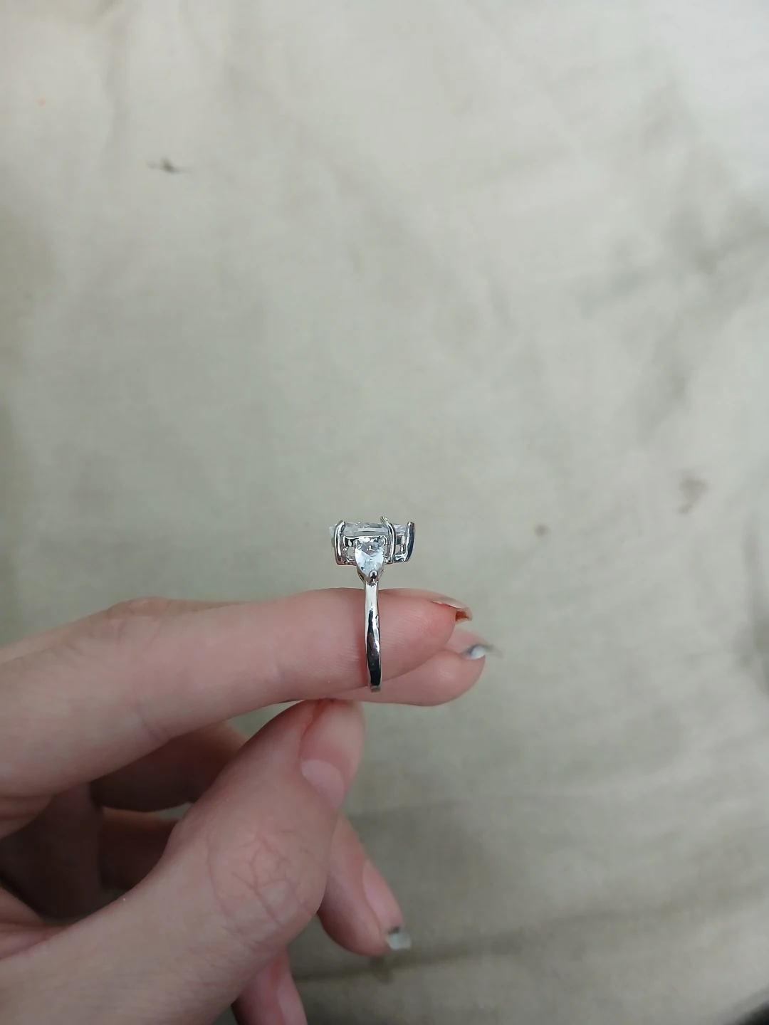 925 Silver And 3 Gem Moissanite Ring - photo 4