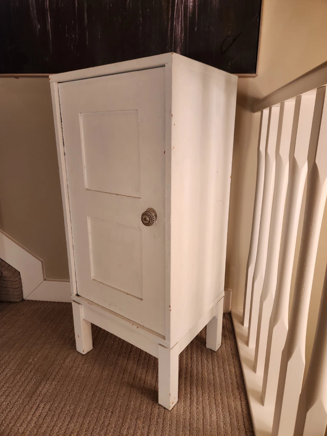 VINTAGE lightly distressed Solid Wood shelved  STORAGE Cabinet - photo 4