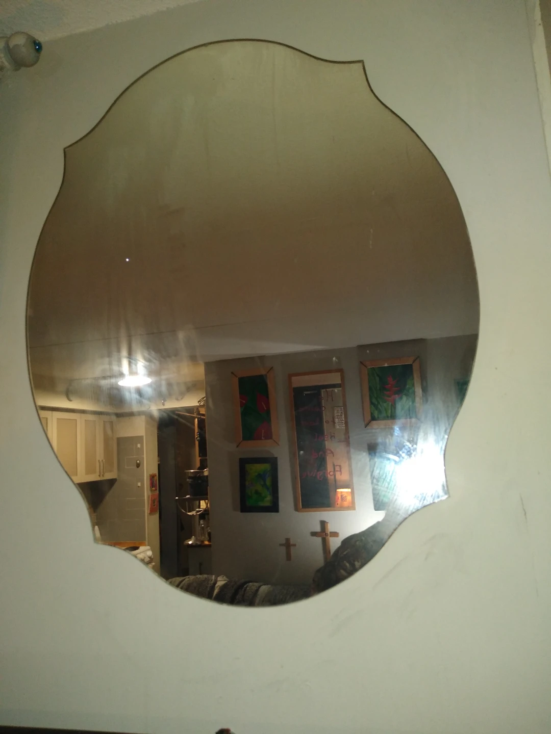 Very heavy Victorian sculpted lead mirror - photo 2