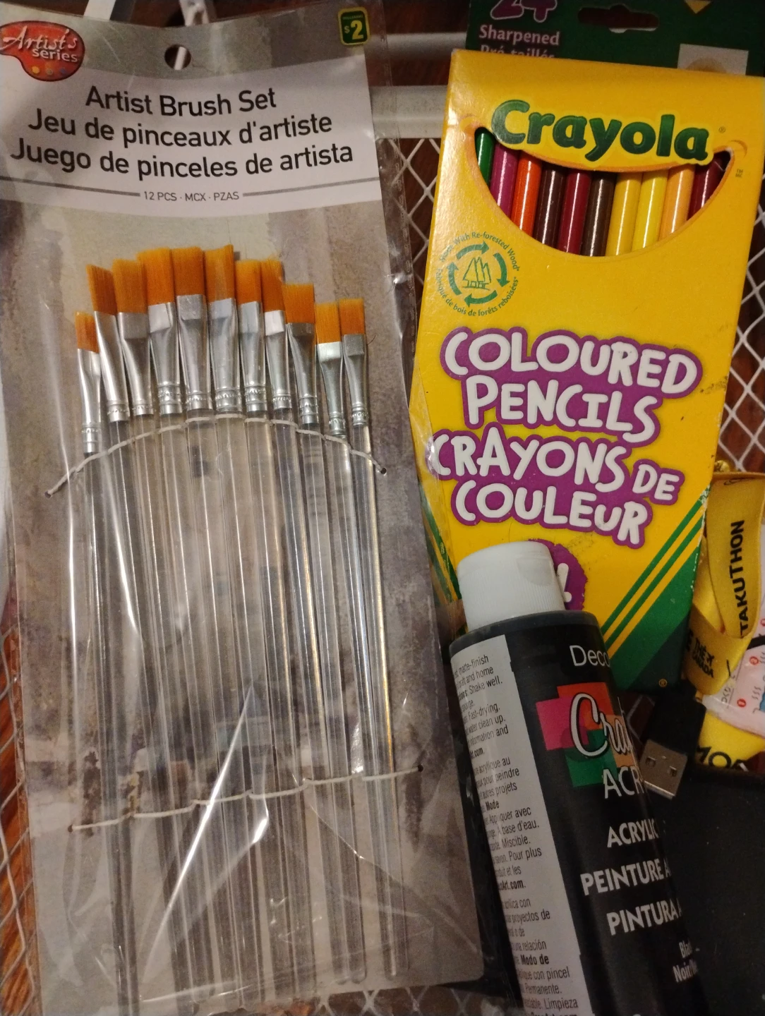 Artist Brush Set (12 pcs) & Crayola Coloured Pencils🥕