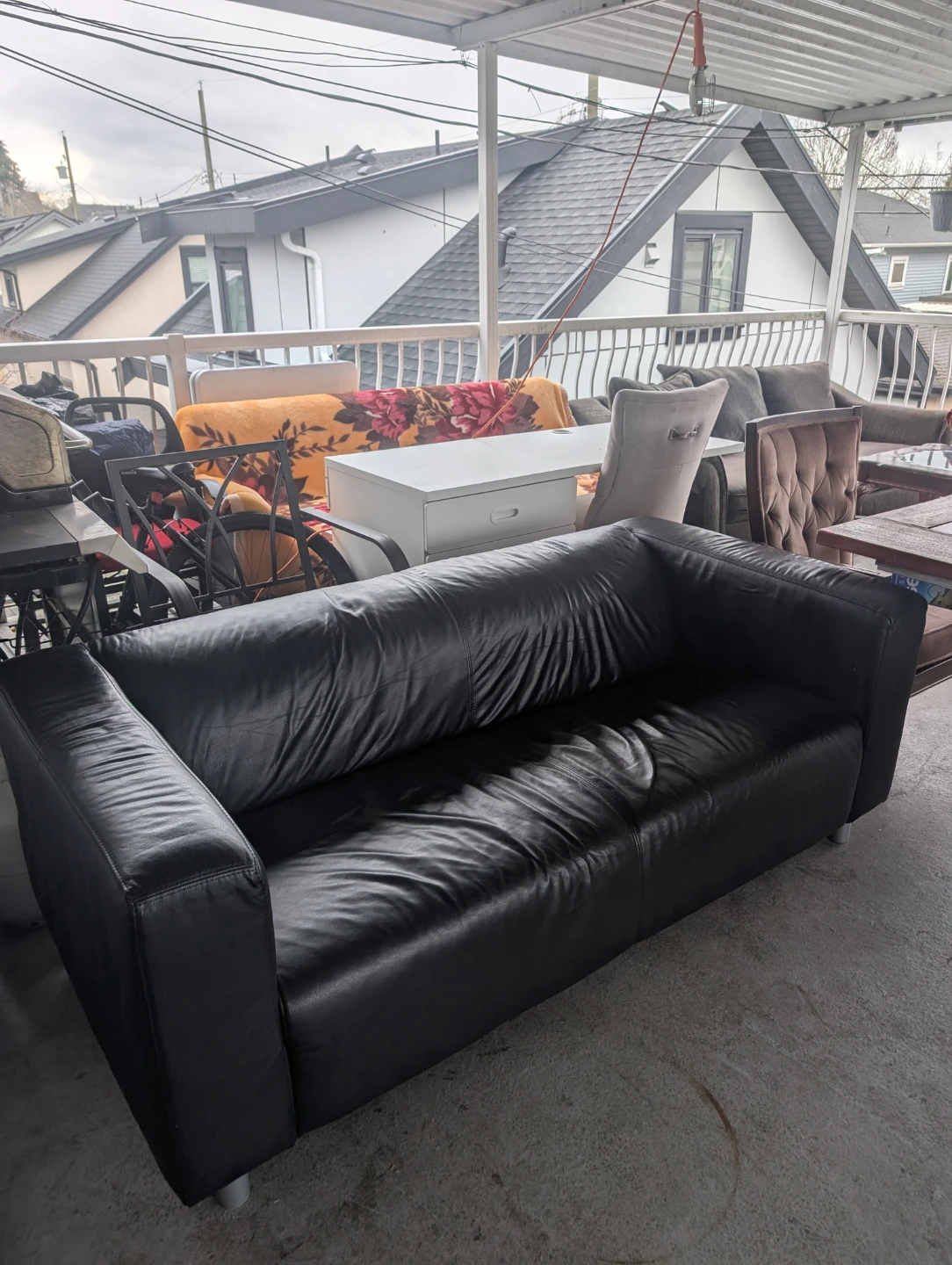 Black Leather Sofa