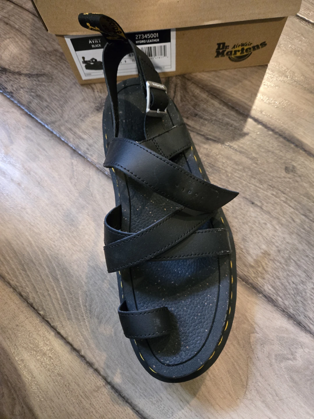 Dr. Martens Black Leather Strappy Sandals, Size 11 - photo 4