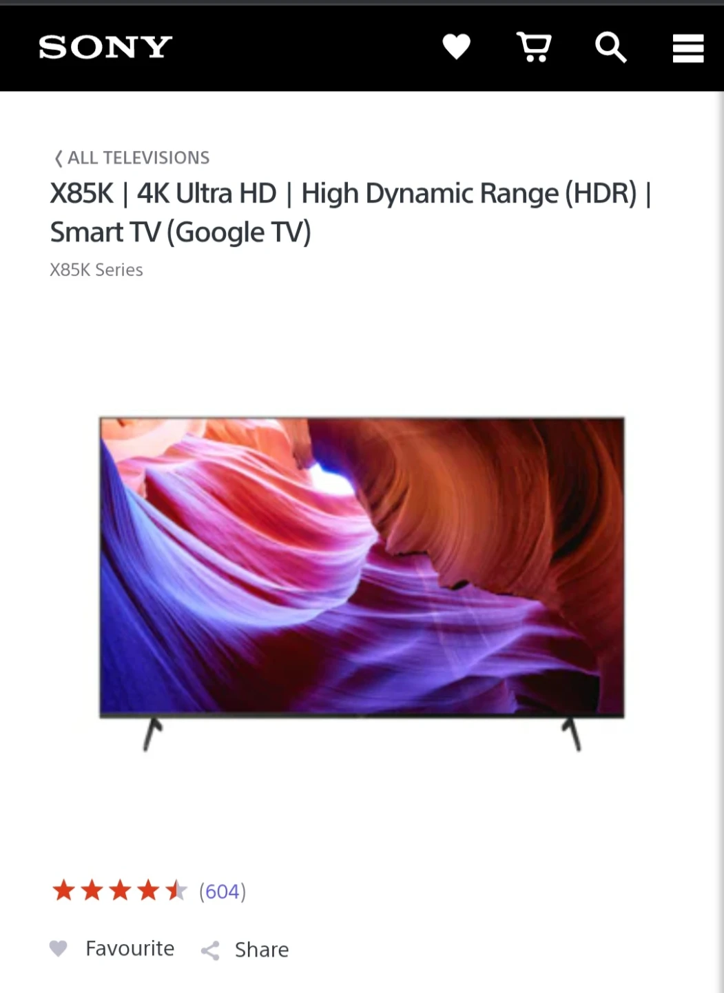 Sony X85K 65" 4K Ultra HD Smart TV