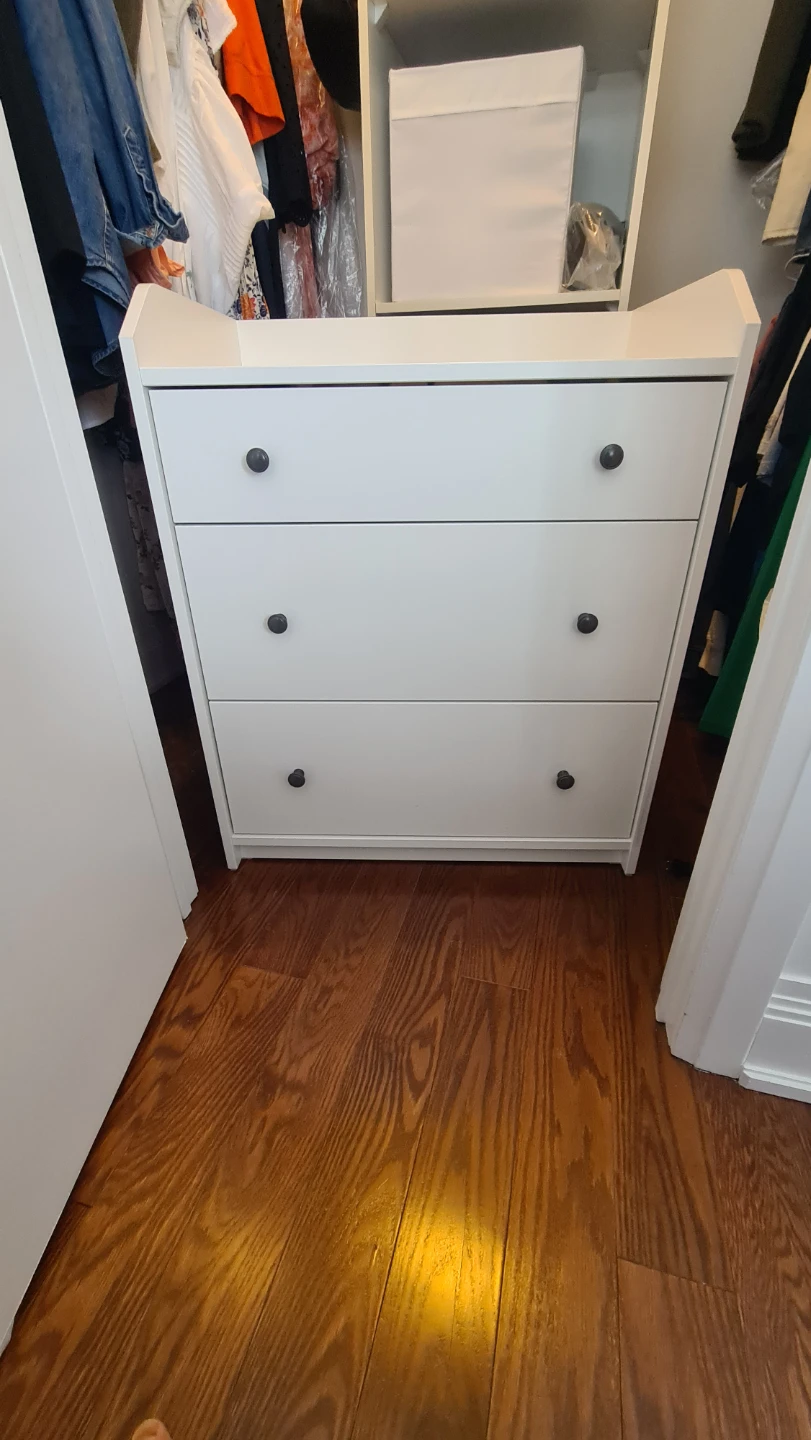 IKEA Huaga White 3-Drawer Dresser