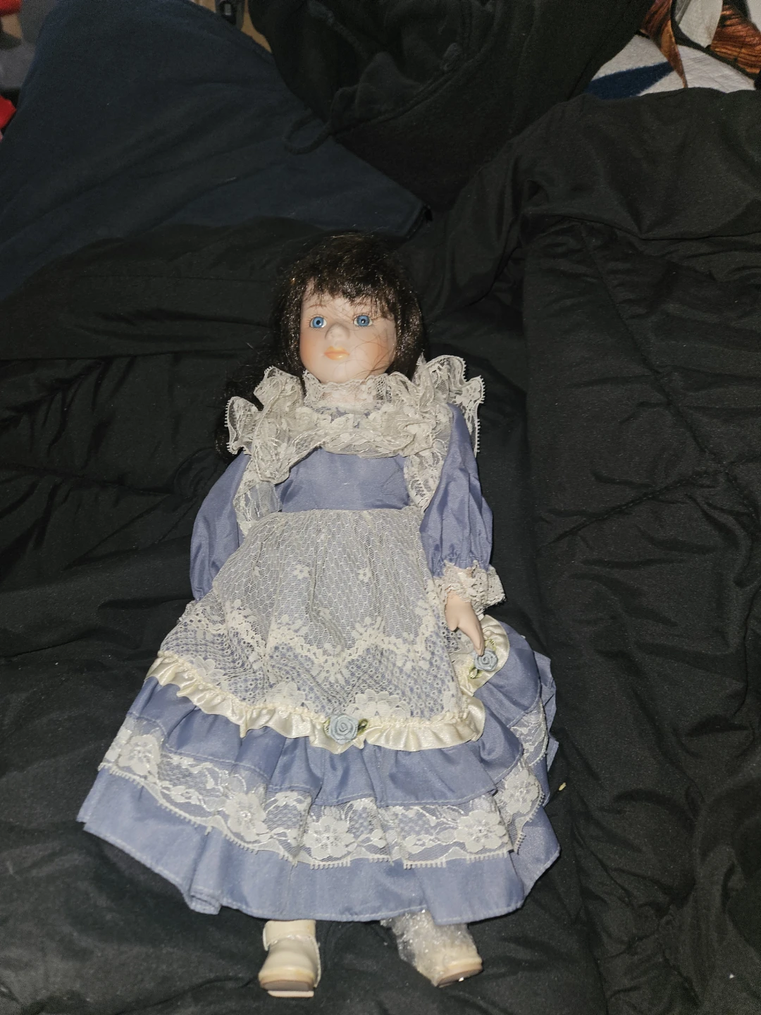 Porcelain Doll with Blue Dress - photo 2