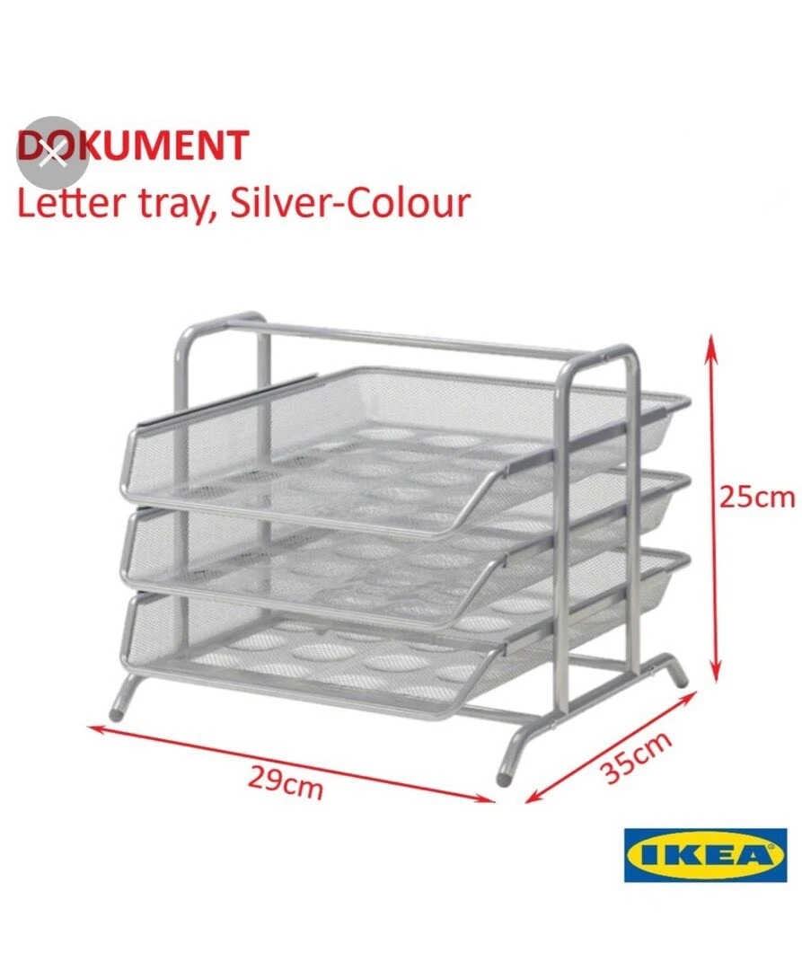 IKEA DOKUMENT Letter Tray, Silver Colour - photo 2