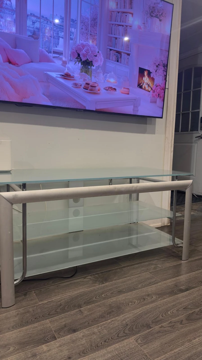 Glass and Metal TV Stand