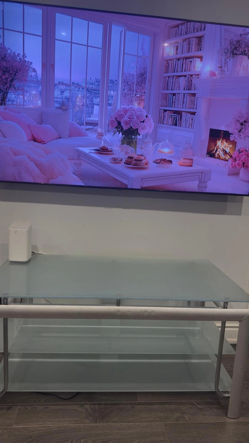 Glass and Metal TV Stand - photo 2