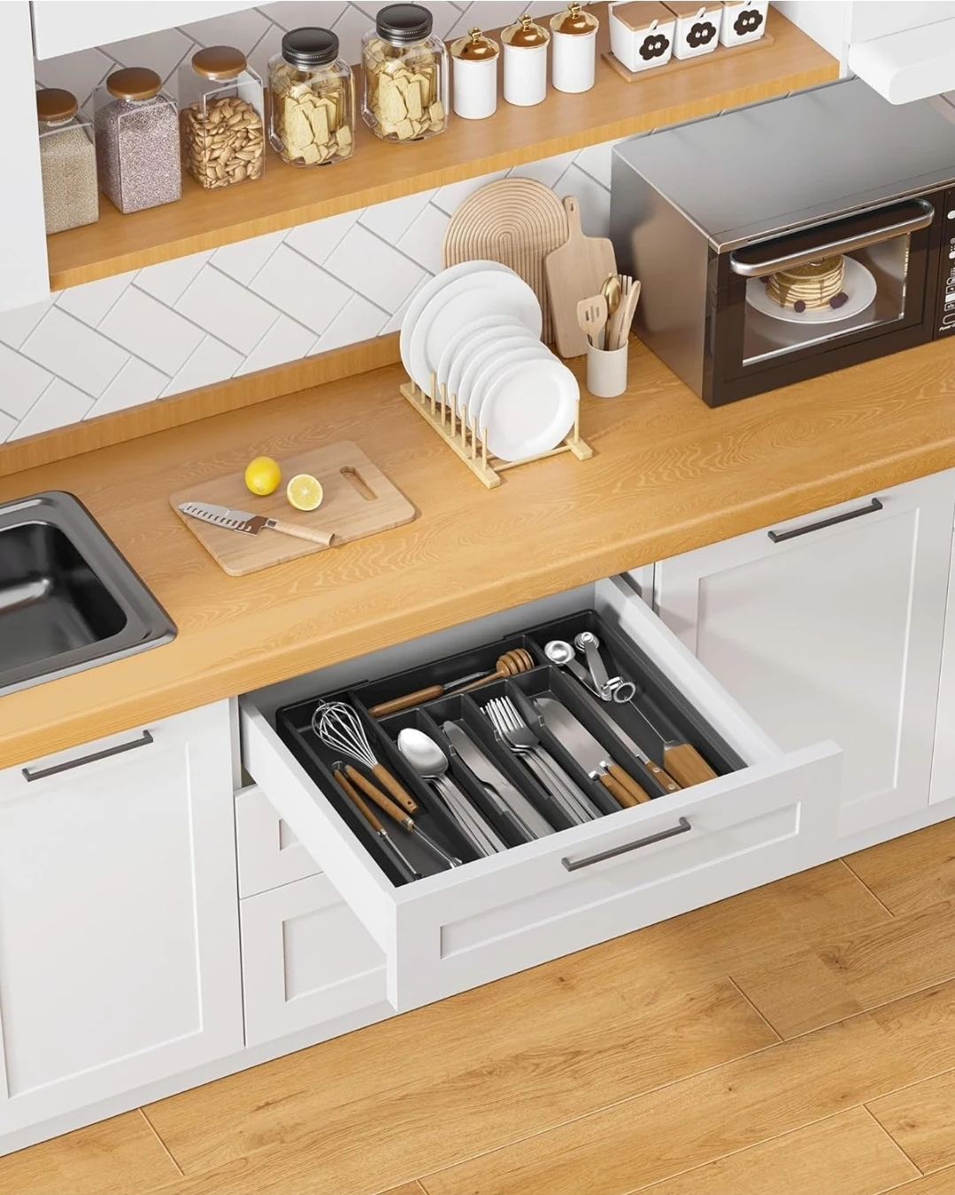 Kitsure Black Utensil Drawer Organizer - Medium - photo 4