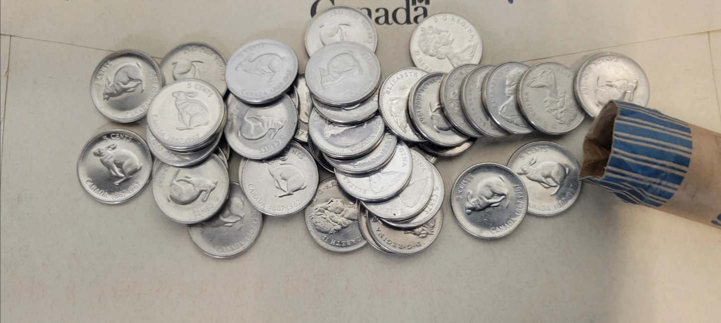 Full Roll of 1967 Rabbit Nickels - photo 2