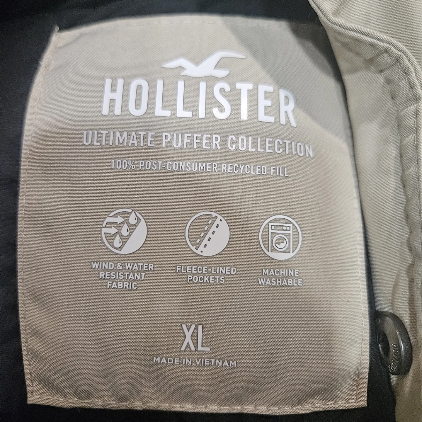 Hollister Ultimate Puffer Jacket XL Beige - photo 2