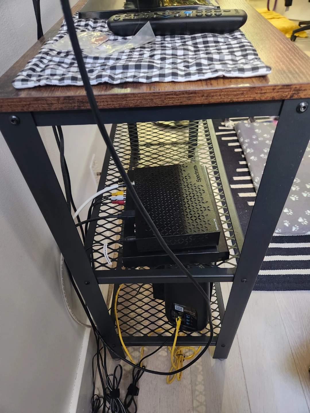 Metal TV Stand with Wooden Top - photo 3