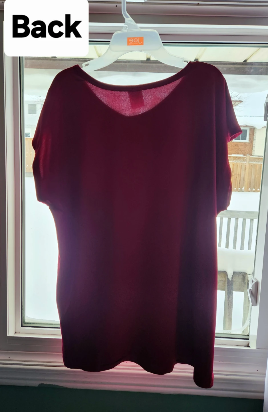 New Maroon V-neck T-Shirt - Size L - photo 2