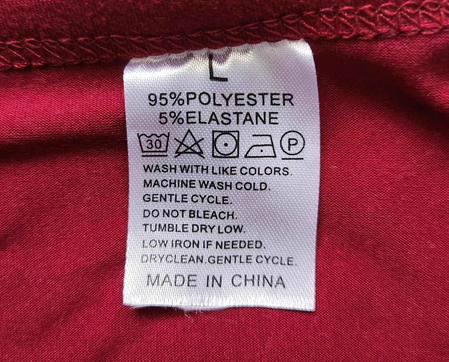 New Maroon V-neck T-Shirt - Size L - photo 3