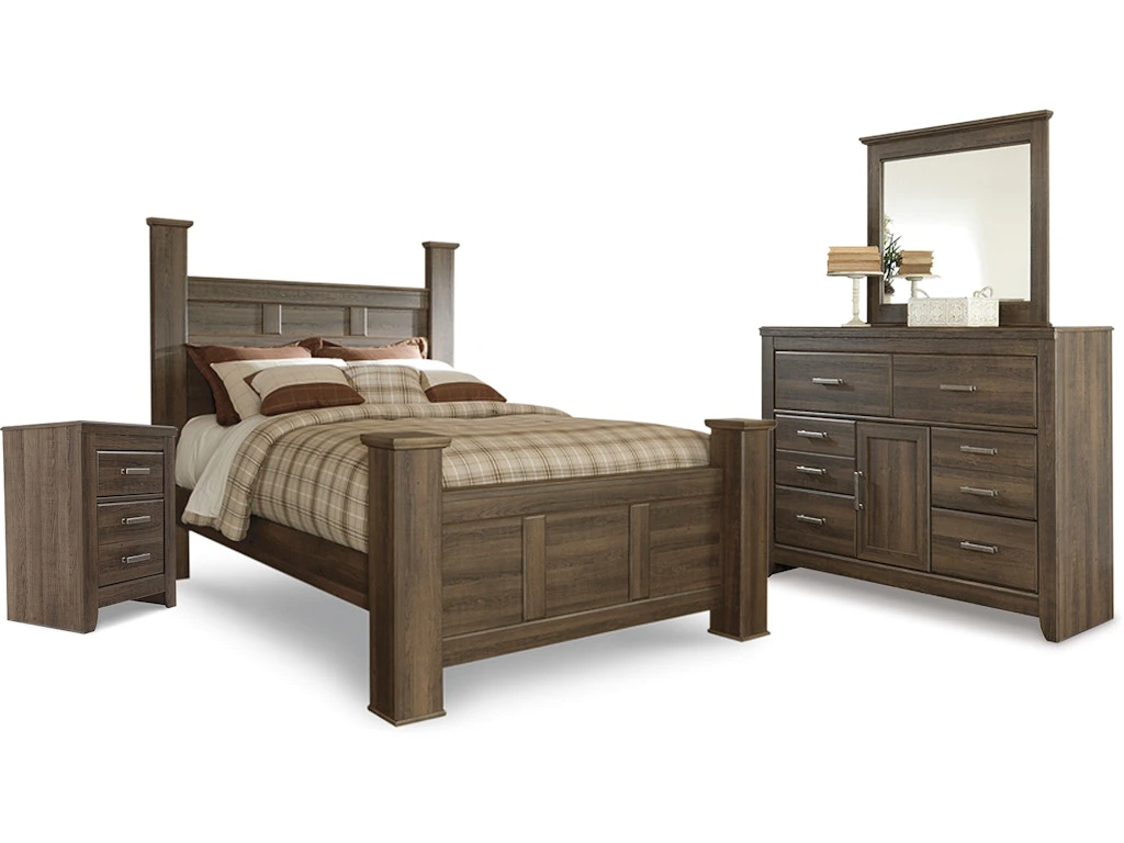 Bedroom Set - Bed, Dresser, and Nightstand - Wooden color
