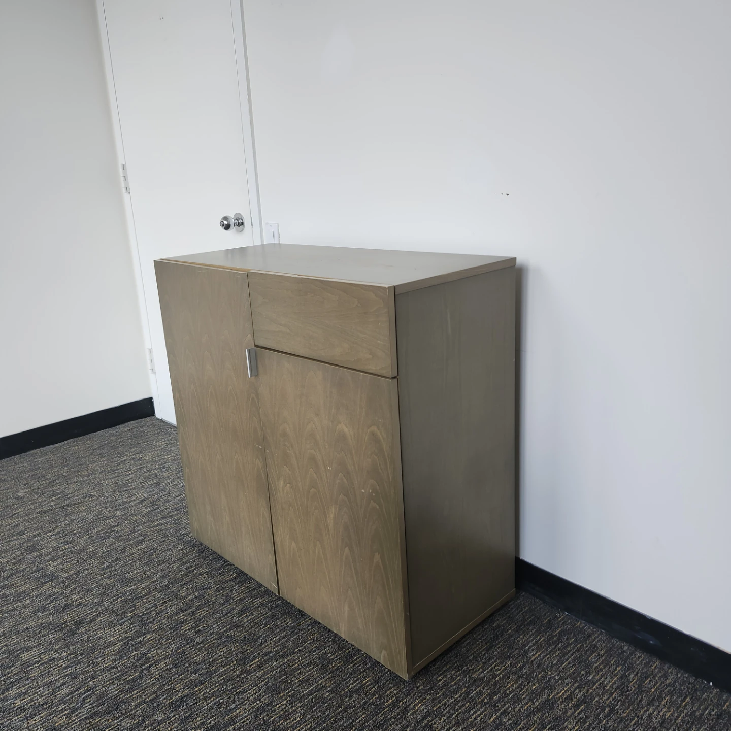 Wooden Storage Cabinet with Drawer and Shelves - photo 3