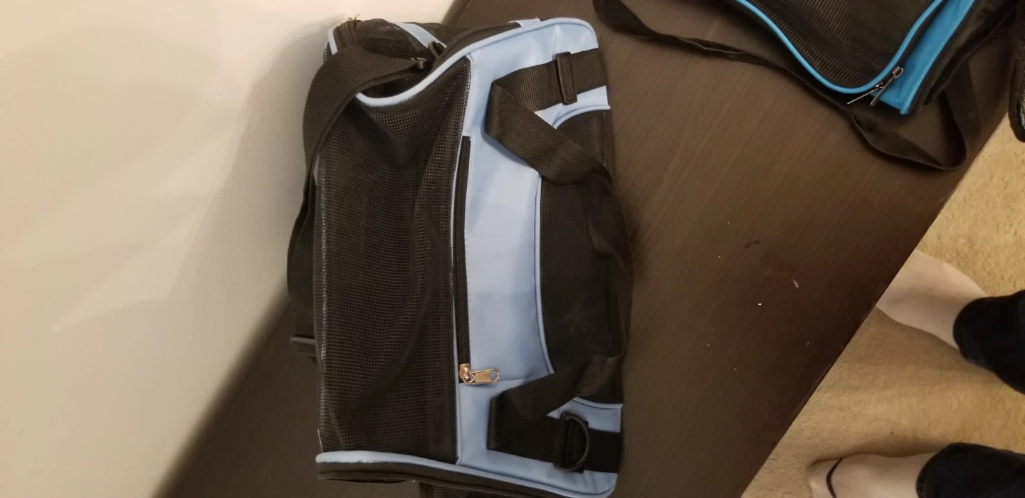 Blue & Black Pet Carrier - Like New! - photo 3